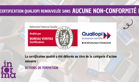 Certification QUALIOPI renouvelée